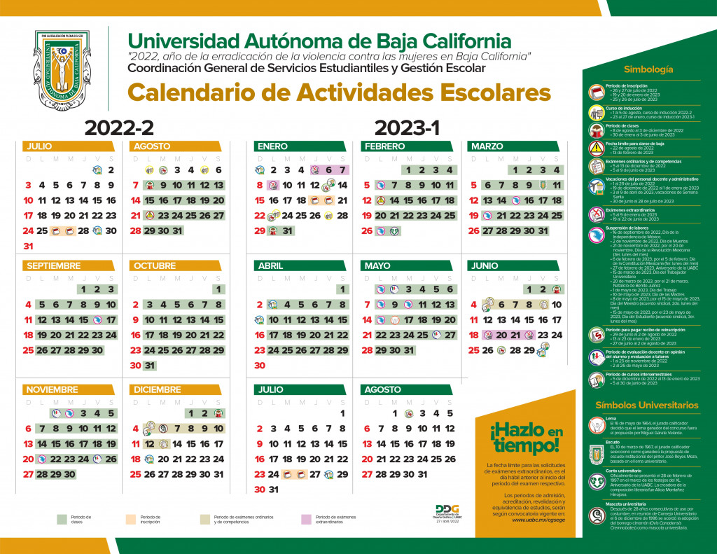 Calendario Escolar 2023 A 2024 Uabc Biblioteca IMAGESEE