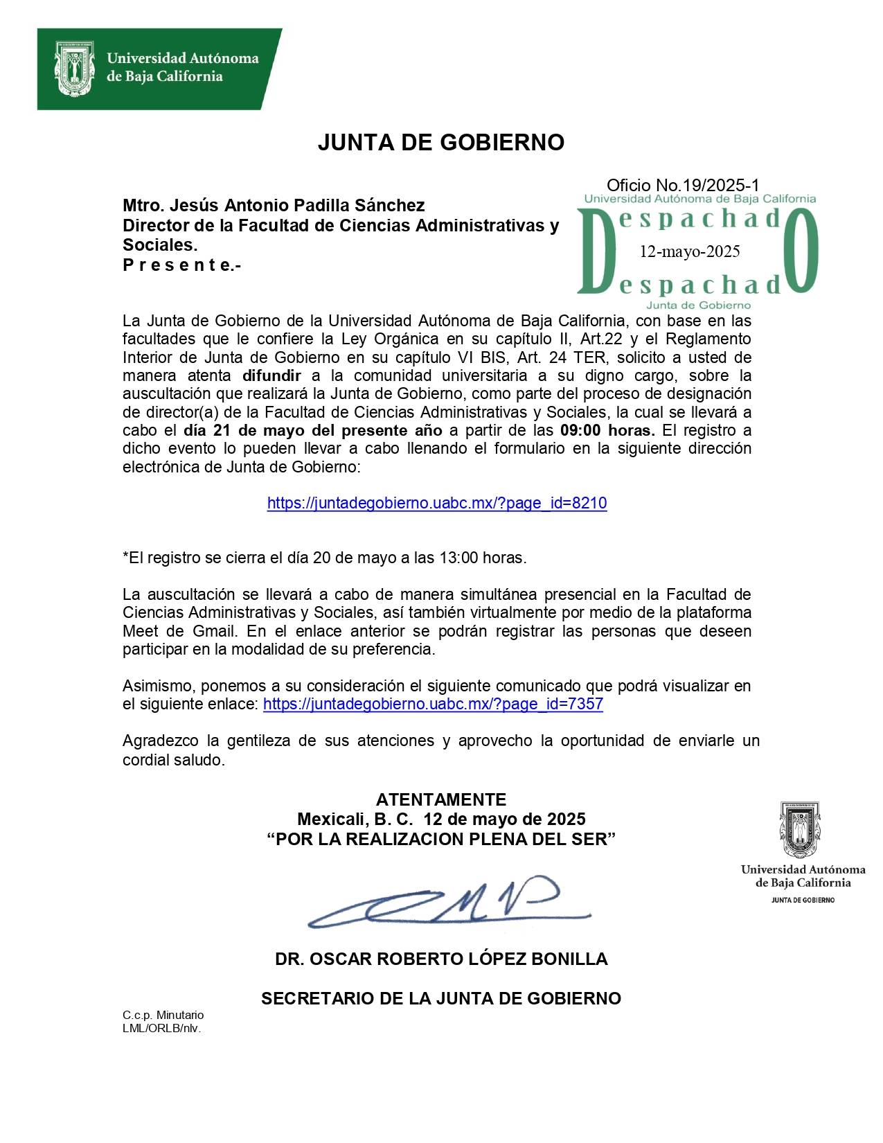 Se invita a la comunidad universitaria de la FCAyS a participar en el proceso de auscultación